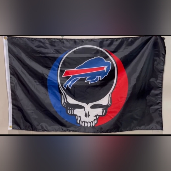 Grateful Dead Buffalo Bills Flag Banner 3x5 NEW Steal Your Face - Picture 3 of 3